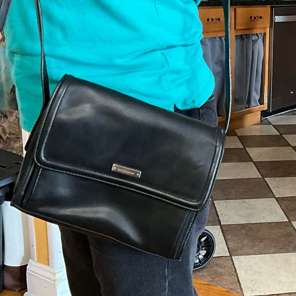 Black Leather Crossbody Bag - Picture 2 of 6